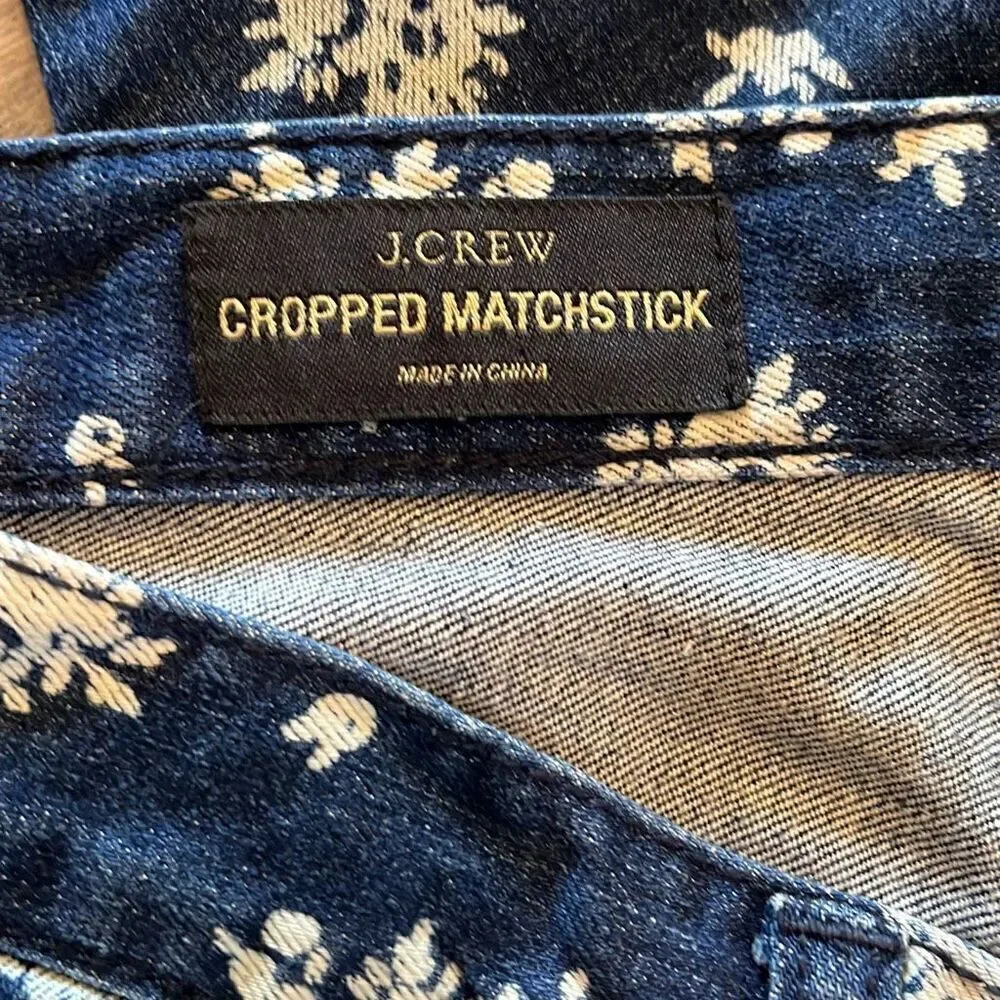 J.Crew Floral Print Cropped Matchstick Jeans Size 27‎